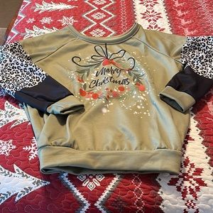 Merry Christmas sweatshirt. NWOT. Never worn. Medium weight. Size Small. FESTIVE